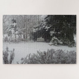 Park Bench in Fresh Snow Legpuzzel