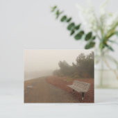 Park Bench in het Briefkaart Fog (Staand voorkant)