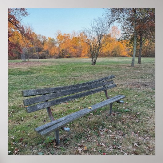 Park Bench in het Poster van het najaar (Voorkant)