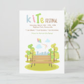 Park Bench Invitation Kaart (Staand voorkant)