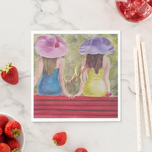 PARK BENCH VRIENDINNEN MONOGRAM PARTY SERVET (Insitu)