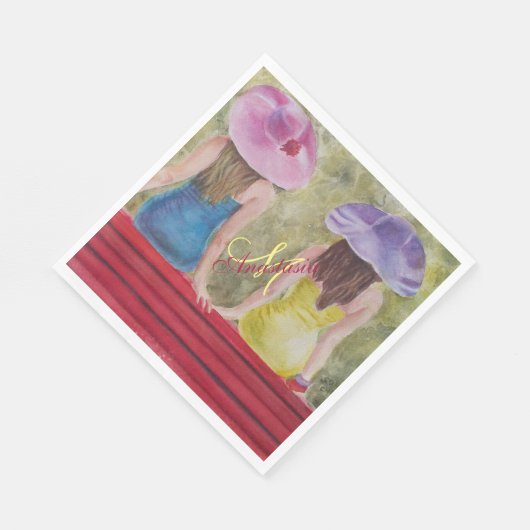 PARK BENCH VRIENDINNEN MONOGRAM PARTY SERVET (Hoek)