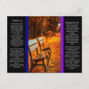 Park Benches met Psalms hoofdstuk 91 Briefkaart