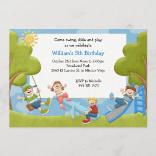 Park Birthday Party Invitation Kaart