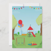 Park Birthday Party Slide Swings Outdoor Fun Kaart (Achterkant)