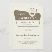 Park Camp Theme Bachelorette Weekendschema Kaart (Voorkant / Achterkant)