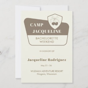 Park Camp Theme Bachelorette Weekendschema Kaart