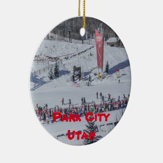 Park City Panorama kerst Keramisch Ornament (Rechts)