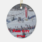 Park City Panorama kerst Keramisch Ornament (Links)