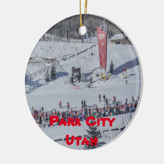 Park City Panorama kerst Keramisch Ornament (Links)