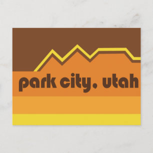 Park City Retro Brown Stripes Briefkaart