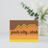 Park City Retro Brown Stripes Briefkaart (Staand voorkant)