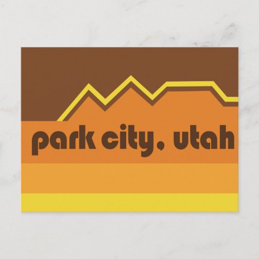 Park City Retro Brown Stripes Briefkaart (Voorkant)