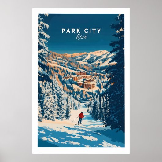 Park City Ski Art Print 1 (Voorkant)