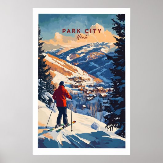Park City Ski Muurkunst Ski Print 1 (Voorkant)