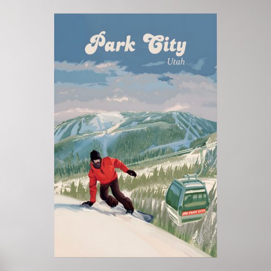 Park City Snowboarden Reisposter Poster (Voorkant)