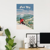 Park City Snowboarden Reisposter Poster (Thuiskantoor)