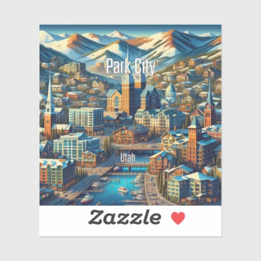 Park City Utah 3 inch Vinyl Sticker (Vel)