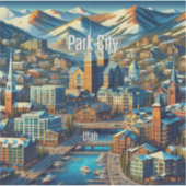 Park City Utah 3 inch Vinyl Sticker (Voorkant)