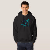 Park City Utah blauwgroen sneeuwboarder Hoodie (Voorkant volledig)