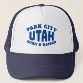 Park City Utah Born en Raised Trucker Pet (Voorkant)
