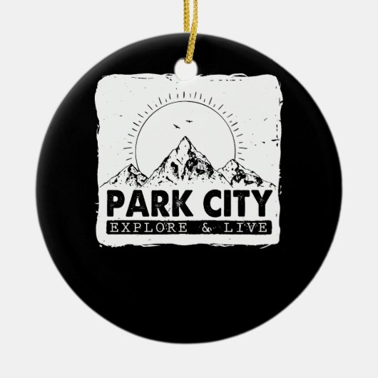 Park City Utah Exken en live verdringing Keramisch Ornament (Voorkant)