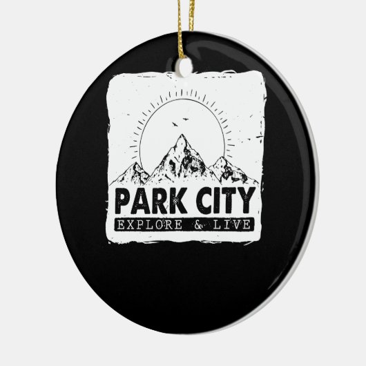 Park City Utah Exken en live verdringing Keramisch Ornament (Links)