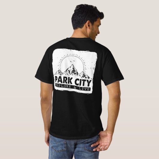 Park City Utah Exken en live verdringing T-shirt (Achterkant volledig)