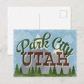 Park City Utah Fun Retro Snowy Mountains Briefkaart (Voorkant / Achterkant)