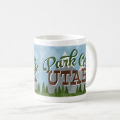 Park City Utah Fun Retro Snowy Mountains Koffiemok (Voorkant rechts)