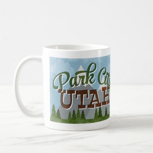 Park City Utah Fun Retro Snowy Mountains Koffiemok (Links)