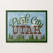 Park City Utah Fun Retro Snowy Mountains Legpuzzel (Horizontaal)