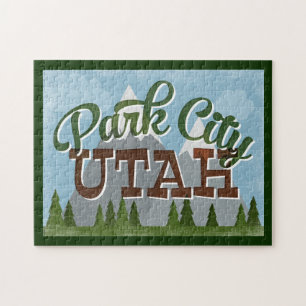 Park City Utah Fun Retro Snowy Mountains Legpuzzel