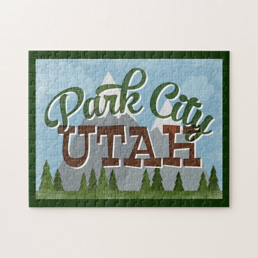 Park City Utah Fun Retro Snowy Mountains Legpuzzel (Horizontaal)