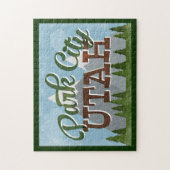 Park City Utah Fun Retro Snowy Mountains Legpuzzel (Verticaal)