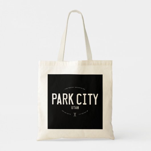 Park City Utah Grafisch Onderdruk  Ski Pull Tote Bag (Achterkant)