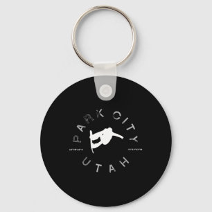 Park City Utah Graphic Retro Snowboarding Sleutelhanger