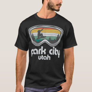 Park City Utah Mountain Snowboard Retro Snowboardi T-shirt