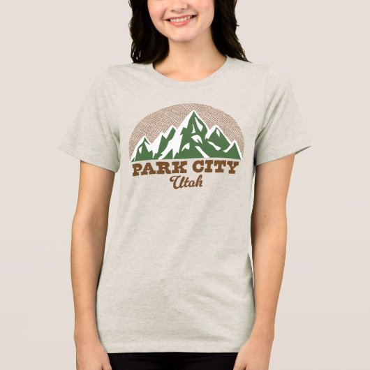 Park City Utah Mountain Tri-Blend Shirt (Voorkant)