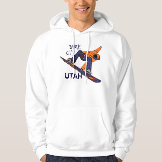 Park City Utah oranje sneeuwhoogoest Hoodie (Voorkant)