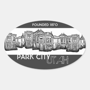 Park City Utah oude stadsgebouwen stickers