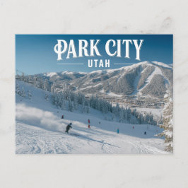 Park City Utah Pret Skiën Besneeuwde Bergen Briefkaart