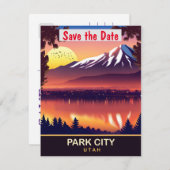 Park City, Utah, Reisansichtkaart Save The Date (Voorkant / Achterkant)