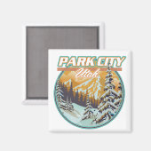 Park City Utah Reizen Logo Magneet (Voorkant / Achterkant)