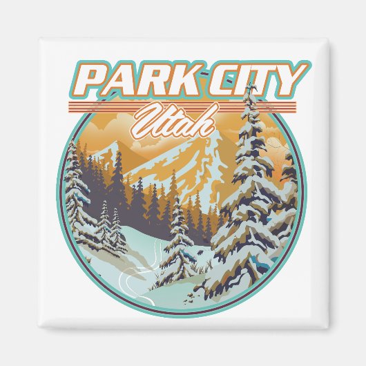 Park City Utah Reizen Logo Magneet (Voorkant)