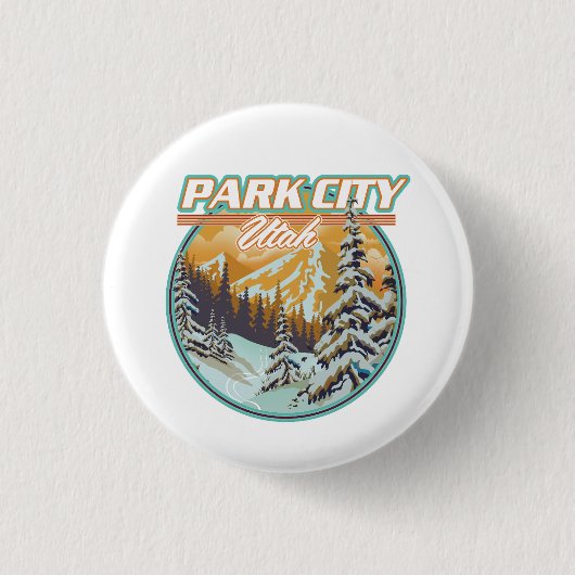 Park City Utah Reizen Logo Ronde Button 3,2 Cm (Voorkant)
