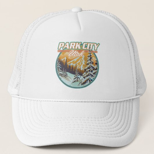 Park City Utah Reizen Logo Trucker Pet (Voorkant)