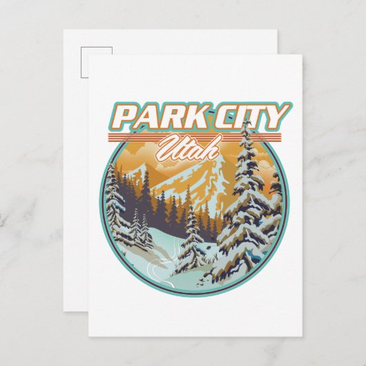 Park City Utah Reizen Logo Uitnodiging Briefkaart (Voorkant / Achterkant)