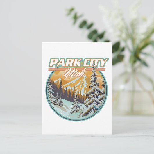 Park City Utah Reizen Logo Uitnodiging Briefkaart (Staand voorkant)