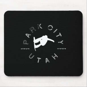 Park City Utah Retro Grafisch Snowboard Muismat
